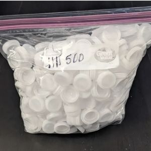 500 White Plastic Bottle Caps / Lids For Arts & Crafts